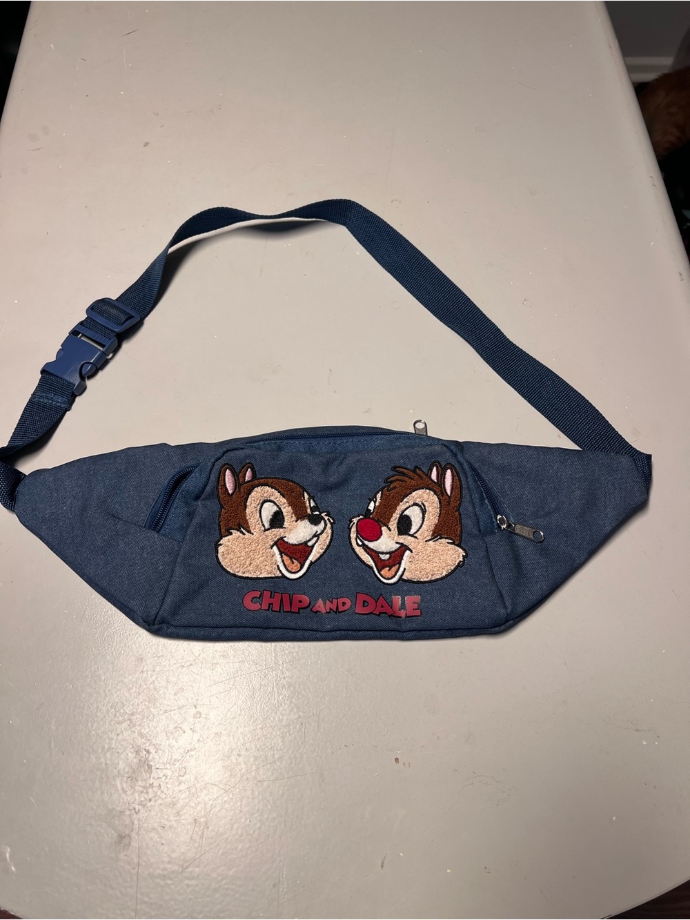 Chip and Dale Embroidered Navy Waist Bag